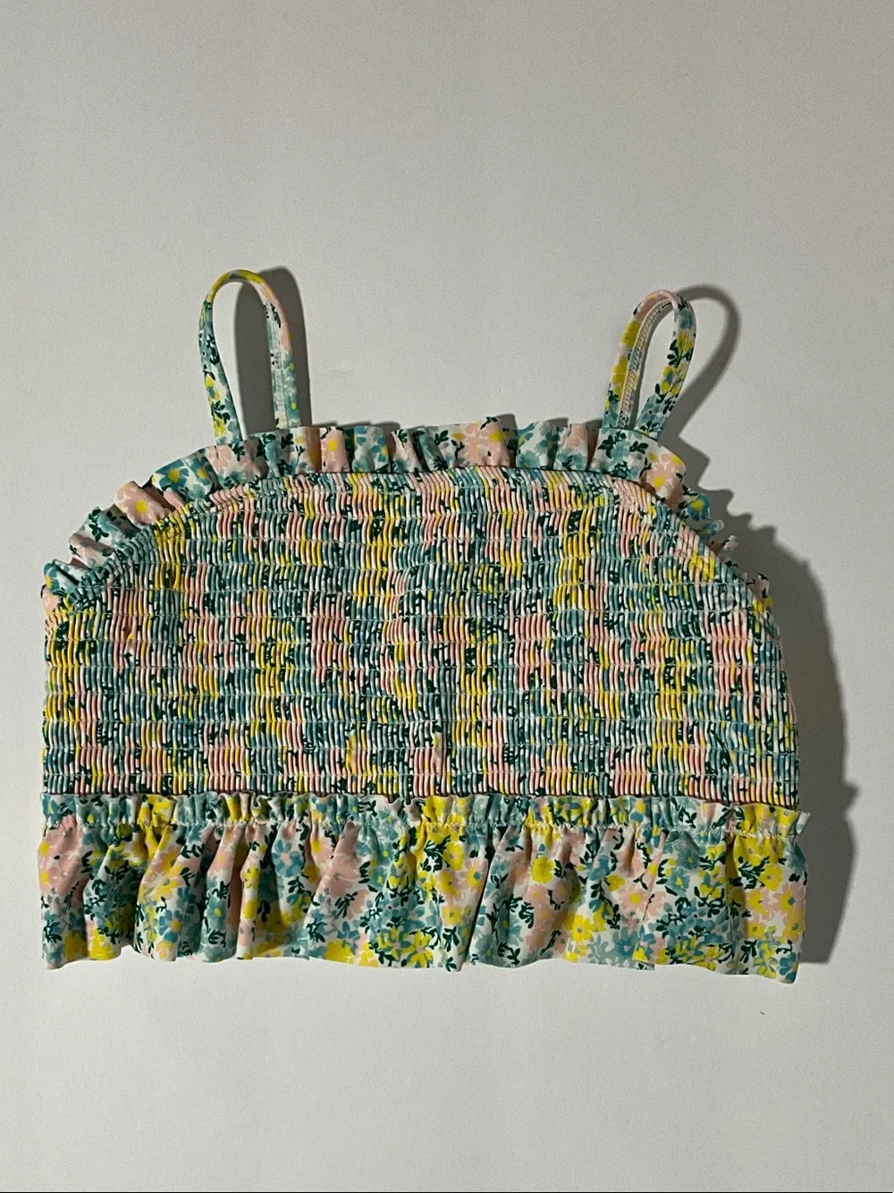 Tucker + Tate Floral Smocked Tank Top - Pink, Green, Yellow